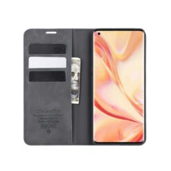 Black Huawei Nova 5T Premium CaseMe Thin Magnetic Wallet Case