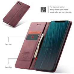 Red Wine Genuine CaseMe Compact Flip Wallet Case For Huawei Mate 20 Pro -Cheap NewCase Store 04 55109.1603304135