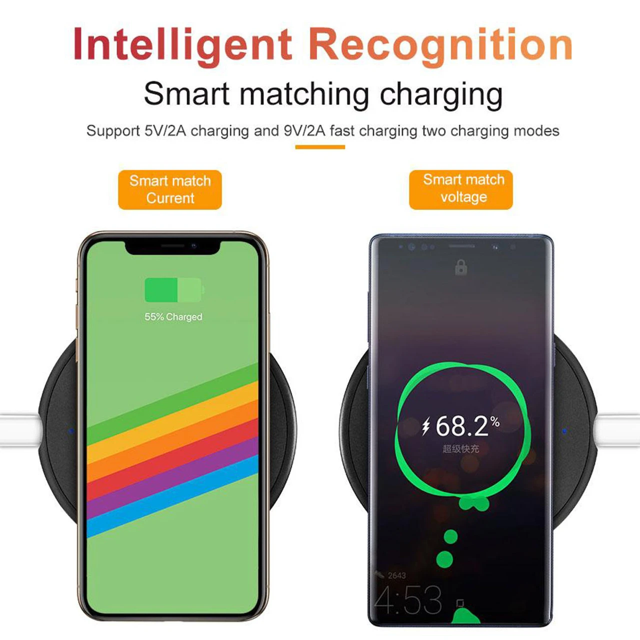 10W Fast Wireless Charger Qi Charging Pad For Mobile Smart Phones 2 10W Fast Wireless Charger Qi Charging Pad For Mobile Smart Phones - Image 2