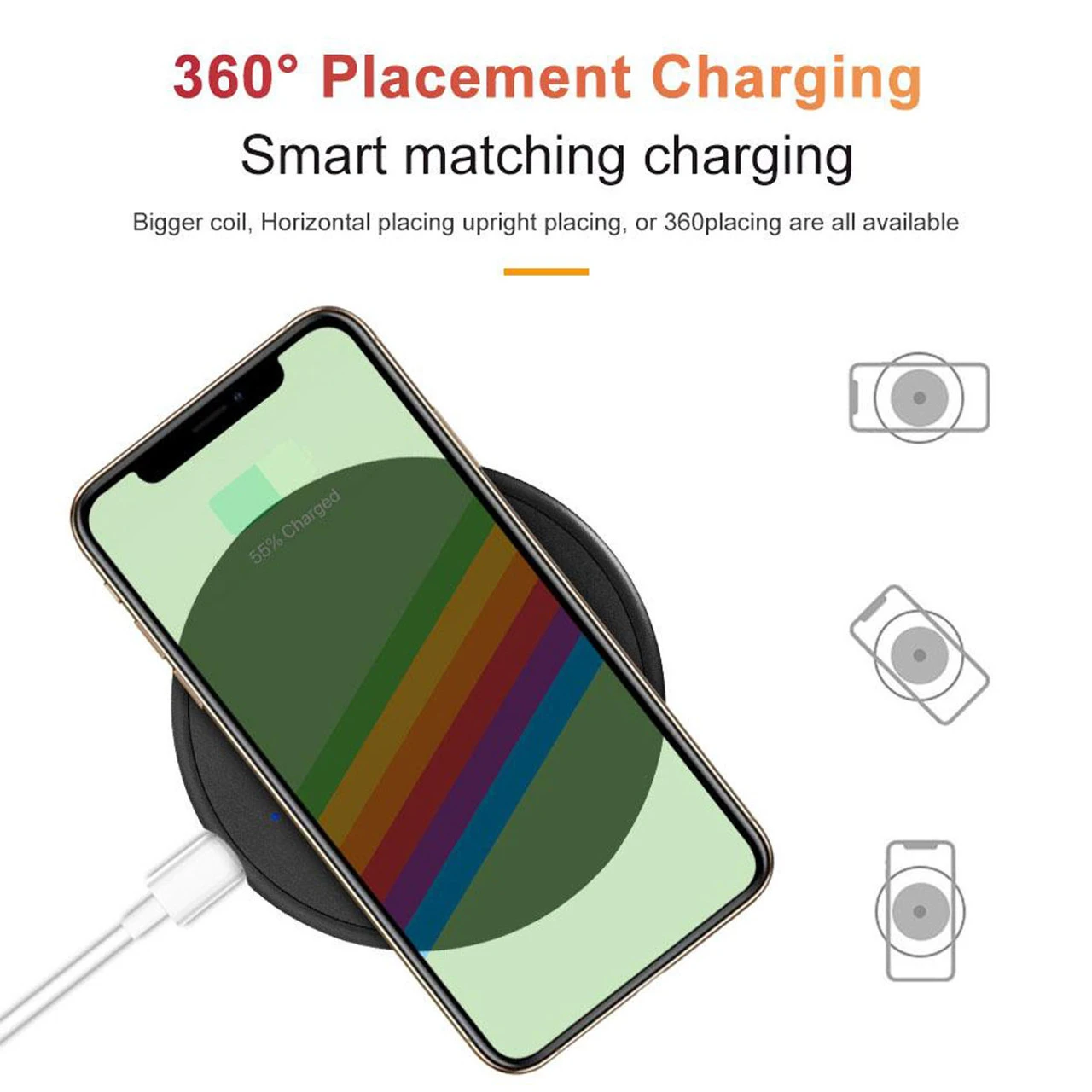 10W Fast Wireless Charger Qi Charging Pad For Mobile Smart Phones 5 10W Fast Wireless Charger Qi Charging Pad For Mobile Smart Phones - Image 5
