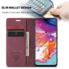 Red Wine Oppo R17 CaseMe Compact Flip Magnetic Wallet Case