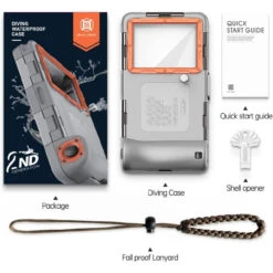 Shellbox 2nd Gen 15M Waterproof Phone Case Underwater Diving Camera -Cheap NewCase Store 15m diving waterproof case grey orange 6 73551.1694420892