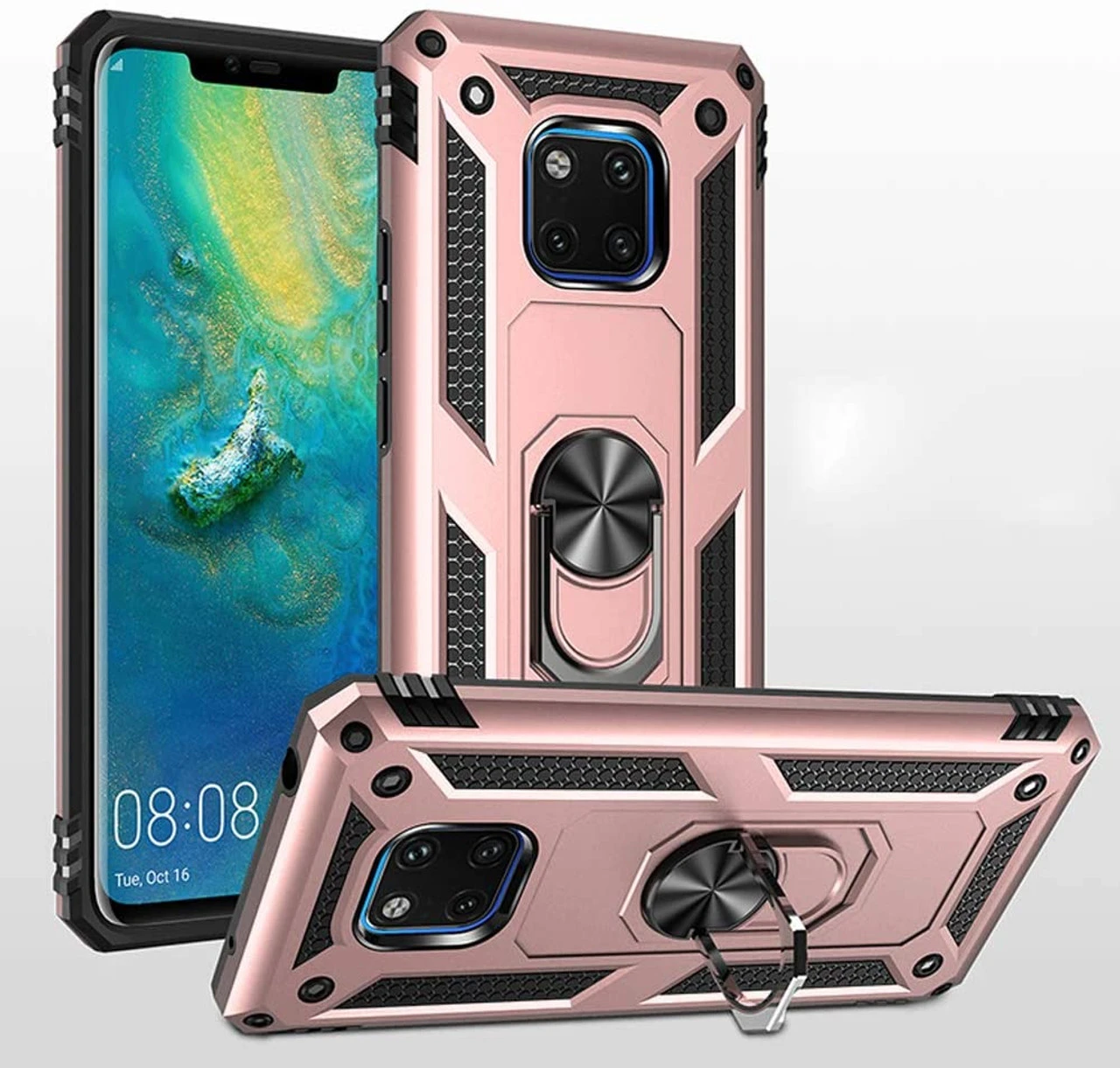 Rose Gold Heavy Duty 360 Rotating Metal Ring Stand Case For Huawei Mate 20 Pro 1 Rose Gold Heavy Duty 360 Rotating Metal Ring Stand Case For Huawei Mate 20 Pro