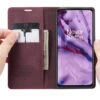 Red Wine Oppo A91 CaseMe Compact Flip Magnetic Wallet Case