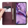 Wine Oppo Reno 10X Zoom CaseMe Slim Flip Magnetic Wallet Case