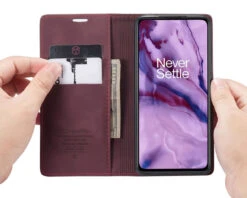 Wine Oppo Reno 10X Zoom CaseMe Slim Flip Magnetic Wallet Case
