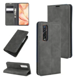 Black Oppo Find X2 Pro CaseMe Slim Flip Premium Wallet Case