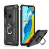 Black Huawei P30 Lite Slim Armour 360 Rotating Metal Ring Stand Case