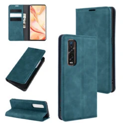 Blue CaseMe Magnetic Slim Flip Wallet Case For Oppo Find X2 Pro