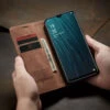 Vintage Brown Oppo Reno Z CaseMe Compact Flip Wallet Case