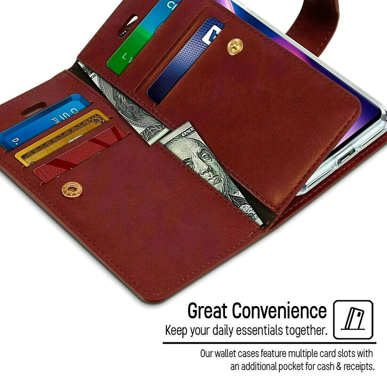 Red Wine Samsung Galaxy A21s Genuine Mercury Mansoor Diary Wallet 5 Red Wine Samsung Galaxy A21s Genuine Mercury Mansoor Diary Wallet - Image 5