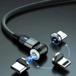 3 In 1 Magnetic Fast Charging Type C, Micro USB, Lightning USB Cable