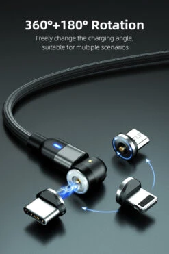 3 In 1 Magnetic Fast Charging Type C, Micro USB, Lightning USB Cable -Cheap NewCase Store 3 in 1 magnetic 540 degree usb cable 2 76558.1658227300