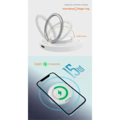 15W Magnetic Wireless Charger For IPhone 12 13 14 W/ Ring Stand -Cheap NewCase Store 3 in 1 wireless charger ring stand 7 73360.1683694478