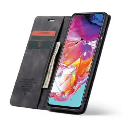 Black Oppo R17 CaseMe Compact Flip Premium Wallet Case