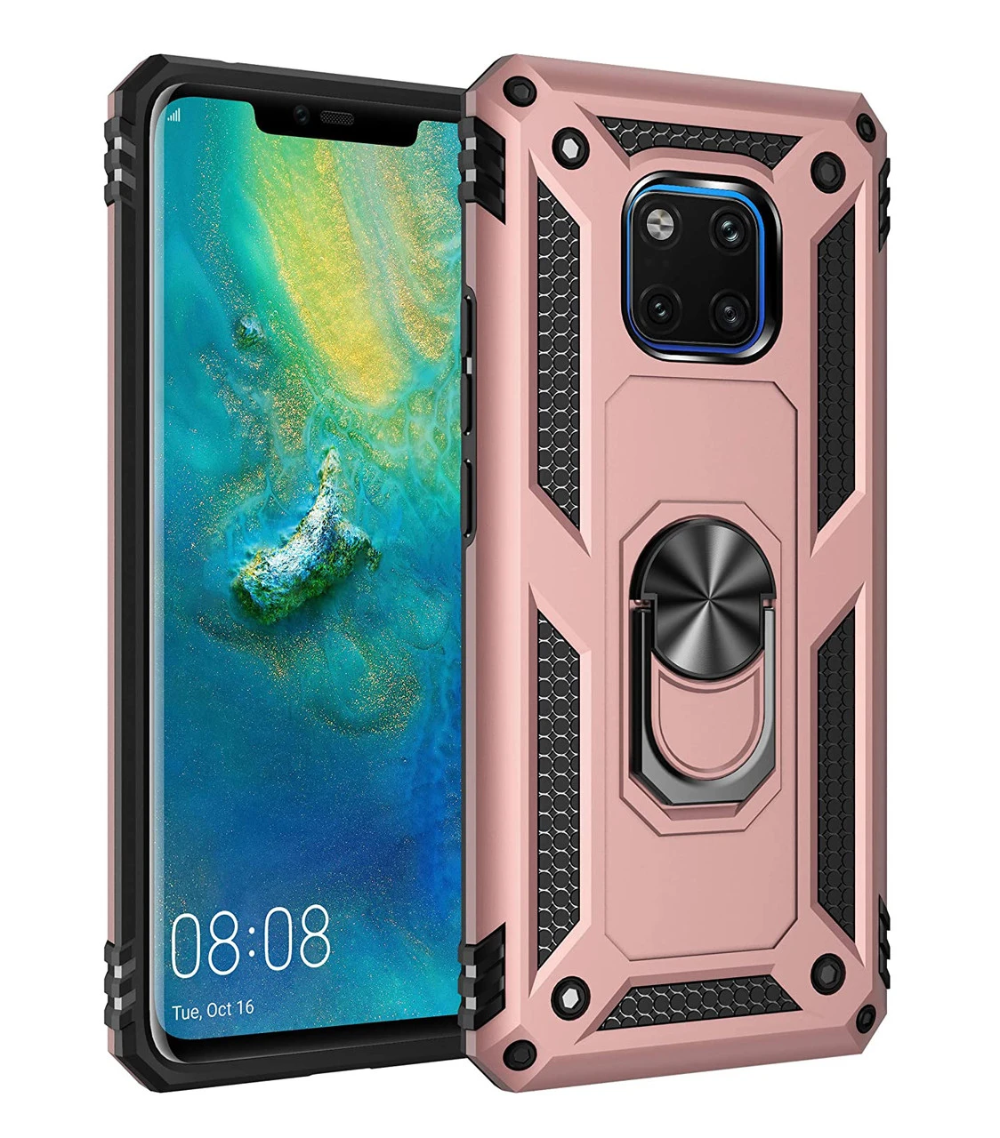 Rose Gold Heavy Duty 360 Rotating Metal Ring Stand Case For Huawei Mate 20 Pro 4 Rose Gold Heavy Duty 360 Rotating Metal Ring Stand Case For Huawei Mate 20 Pro - Image 4