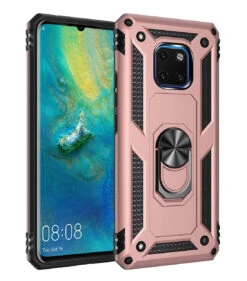 Rose Gold Heavy Duty 360 Rotating Metal Ring Stand Case For Huawei Mate 20