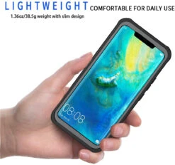 Black Huawei Mate 20 Pro Rugged Heavy Duty Slim 360 Full Body Cover -Cheap NewCase Store 3 67022.1604514559