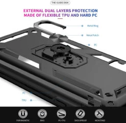 Black Slim Armour 360 Rotating Metal Ring Stand Case For Huawei P30 -Cheap NewCase Store 4 18839.1603907626