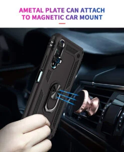 Black Hybrid Shock Proof Rotating Metal Ring Case For Huawei Nova 5T -Cheap NewCase Store 4 20908.1603989808