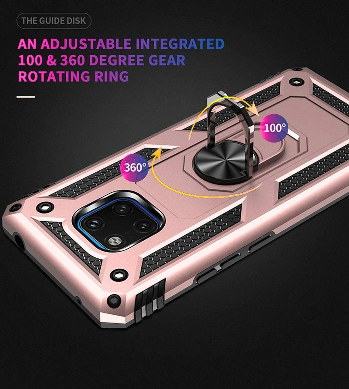 Rose Gold Heavy Duty 360 Rotating Metal Ring Stand Case For Huawei Mate 20 Pro 5 Rose Gold Heavy Duty 360 Rotating Metal Ring Stand Case For Huawei Mate 20 Pro - Image 5