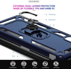 Navy Huawei P30 Hybrid Shock Proof Rotating Metal Ring Case -Cheap NewCase Store 4 45288.1603908015