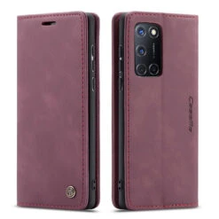 Red Wine Oppo A72 CaseMe Compact Flip Magnetic Wallet Case