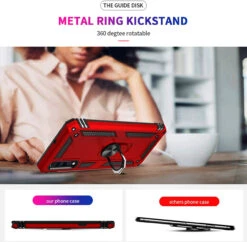 Red Shock Proof 360 Rotating Metal Ring Stand Case For Huawei P30 -Cheap NewCase Store 5 47955.1603908538