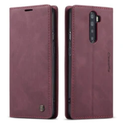 Red Wine Oppo Reno 2z CaseMe Compact Flip Magnetic Wallet Case