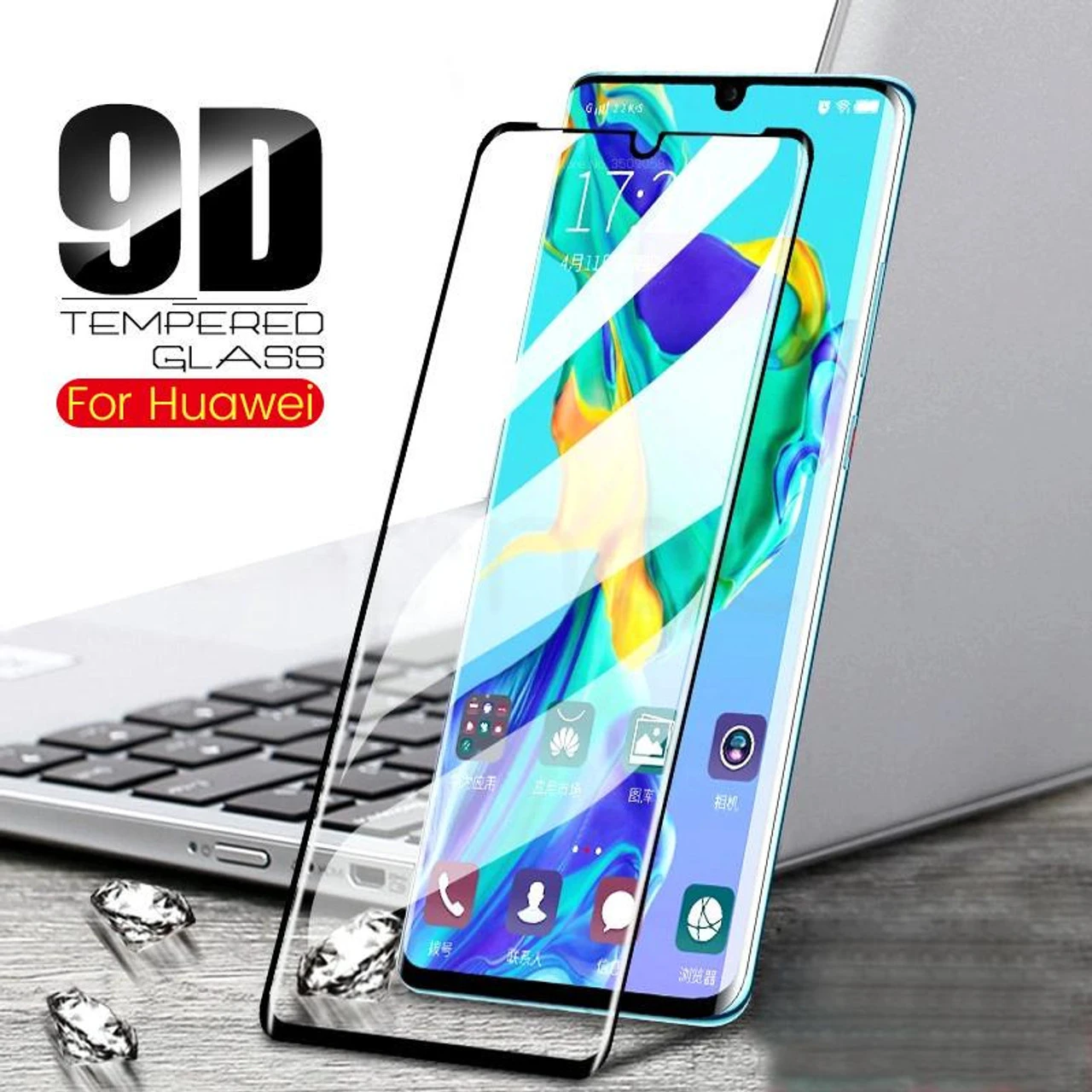 Clear 9D Tempered Glass Screen Protector For Huawei P30 2 Clear 9D Tempered Glass Screen Protector For Huawei P30 - Image 2