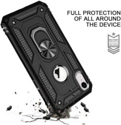 Black IPhone XR Shock Proof 360 Rotating Metal Ring Stand Case -Cheap NewCase Store 6166Bd7G1XL. AC SL1001 58295.1692143233