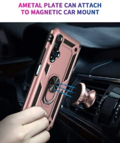 Rose Gold Huawei Nova 5T Slim Armour 360 Rotating Metal Ring Stand Case -Cheap NewCase Store 61E9HkWH8TL. AC SL1271 49026.1603991383