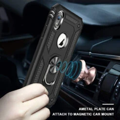 Black IPhone XR Shock Proof 360 Rotating Metal Ring Stand Case -Cheap NewCase Store 61SBzXgk9iL. AC SL1001 12560.1692143233