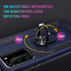 Navy Rugged Armour 360 Rotating Metal Ring Case For Huawei P30 Pro -Cheap NewCase Store 61nCmgMPwhL. AC SL1200 85486.1603984886