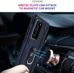 Navy Huawei P40 Pro Rugged Armour 360 Rotating Metal Ring Case -Cheap NewCase Store 61xRGHJqSrL. AC SL1200 95747.1603733345