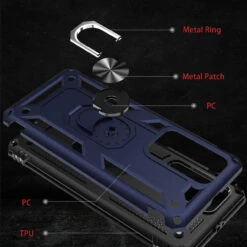 Navy Rugged Armour 360 Rotating Metal Ring Case For Huawei P30 Pro -Cheap NewCase Store 61yO58CwRML. AC SL1200 17273.1603984871
