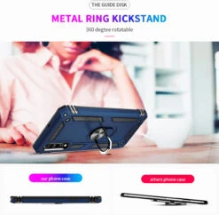 Navy Huawei P30 Hybrid Shock Proof Rotating Metal Ring Case -Cheap NewCase Store 6 07975.1603908038