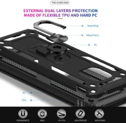 Black Huawei Mate 20 Hybrid Shock Proof Rotating Metal Ring Case -Cheap NewCase Store 6 96243.1603995767