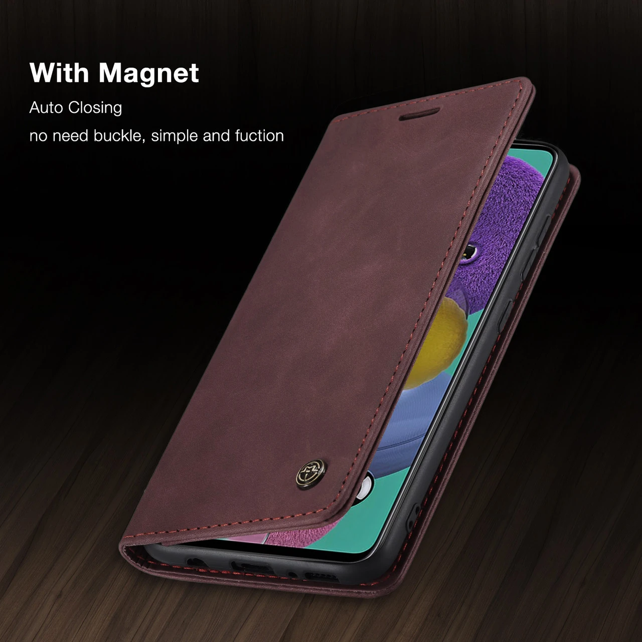 Classy Wine CaseMe Compact Flip Wallet Card Case For Galaxy A51 6 Classy Wine CaseMe Compact Flip Wallet Card Case For Galaxy A51 - Image 6