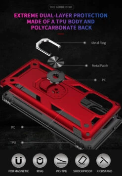 Red Shock Proof 360 Rotating Metal Ring Stand Case For Galaxy A71 5G -Cheap NewCase Store 717 1 eo5VL. AC SL1447 40775.1604944167
