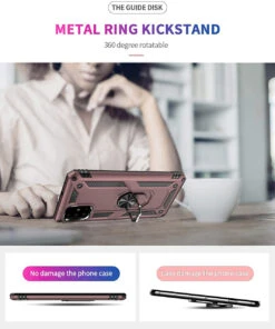 Rose Gold Galaxy A71 5G Rugged Armour 360 Rotating Metal Ring Case -Cheap NewCase Store 718rXx97E8L. AC SL1500 18777.1641354411