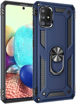 Navy Galaxy A71 5G Heavy Duty 360 Rotating Metal Ring Stand Case -Cheap NewCase Store 71AV8Fk4lVL. AC SL1500 27620.1669171226