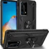 Black Huawei P40 Shock Proof 360 Rotating Metal Ring Stand Case