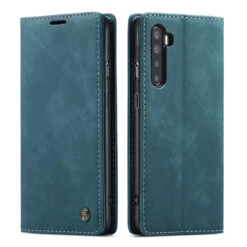 Blue CaseMe Magnetic Compact Flip Wallet Case For Oppo A91