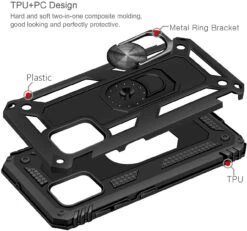 Black Galaxy A71 5G Slim Armour 360 Rotating Metal Ring Stand Case -Cheap NewCase Store 71YieSogzeL. AC SL1500 89421.1669171231