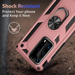Rose Gold Huawei P40 Heavy Duty 360 Rotating Metal Ring Stand Case -Cheap NewCase Store 71eBkUGYBkL. AC SL1200 76371.1603815592