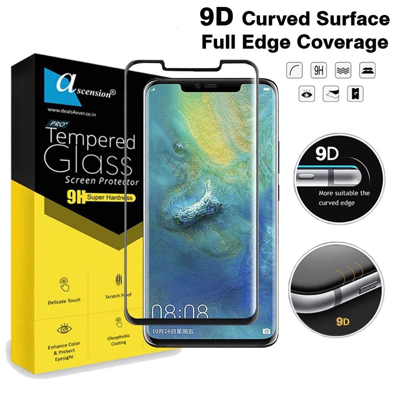 Clear 9D Tempered Glass Screen Protector For Huawei Mate 20 Pro 5 Clear 9D Tempered Glass Screen Protector For Huawei Mate 20 Pro - Image 5