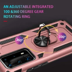 Rose Gold Huawei P40 Heavy Duty 360 Rotating Metal Ring Stand Case -Cheap NewCase Store 71vobjTWEBL. AC SL1200 94693.1603815584