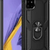 Black Galaxy A71 5G Slim Armour 360 Rotating Metal Ring Stand Case