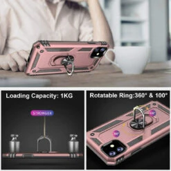 Rose Gold Heavy Duty 360 Rotating Metal Ring Stand Case For IPhone 12 Mini -Cheap NewCase Store ARG 24733.1604844605